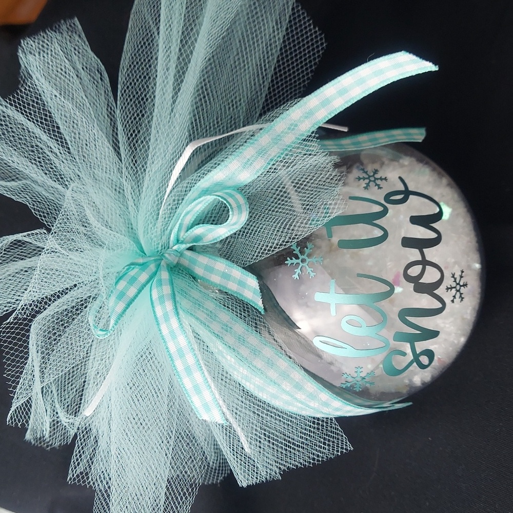 🆕 Handmade Christmas Plastic Bulb, Ornament or Gift "Let It Snow" NEW